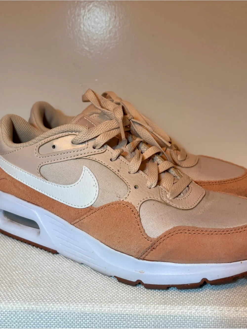 Nike Tan & Brown Suede Panel Running Shoes